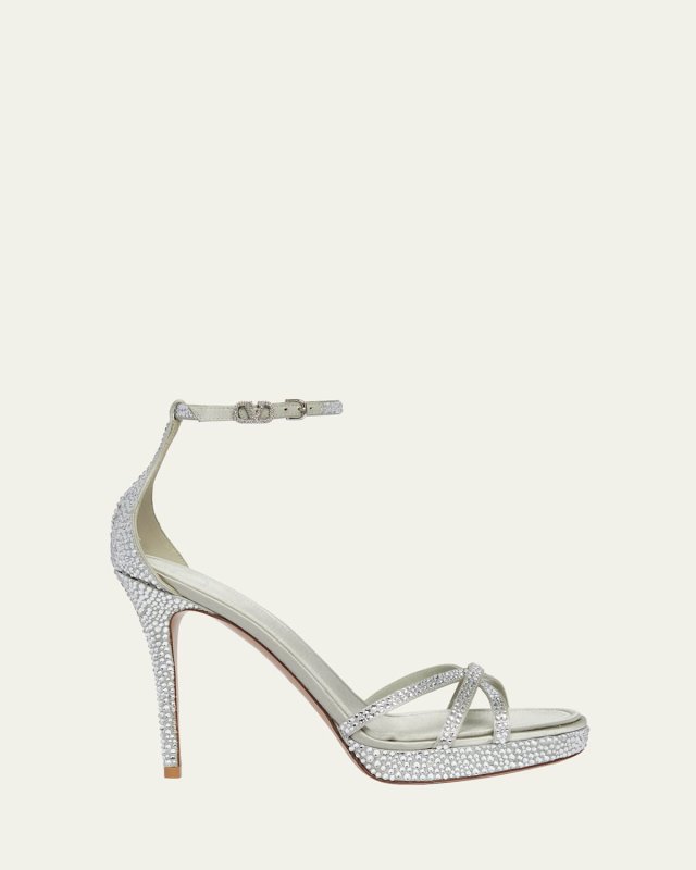 Crystal Glam Ankle-Strap Glam Sandals
